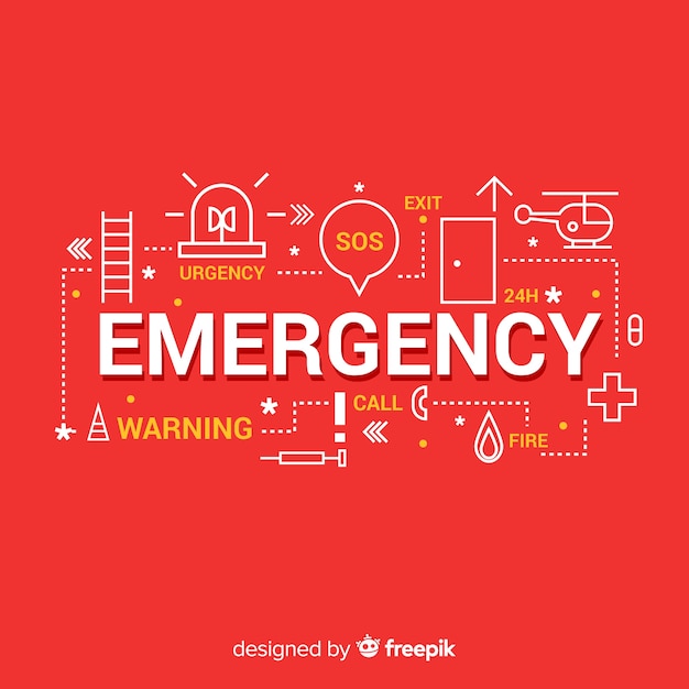 Emergency word concept background