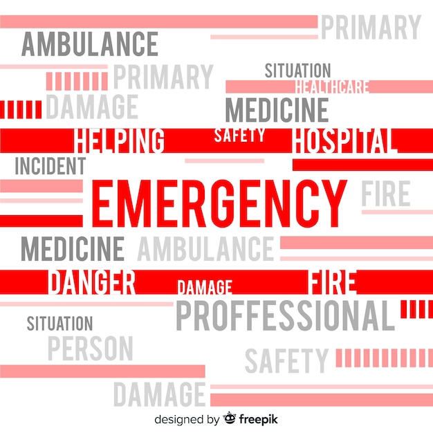 Emergency word concept background