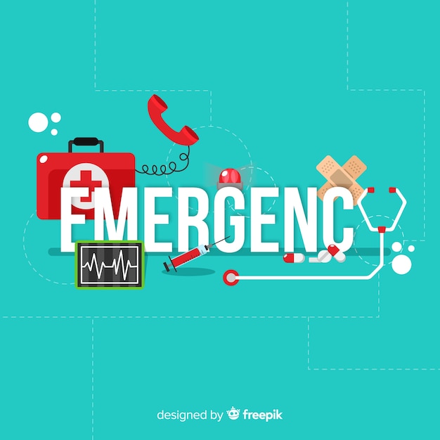 Emergency word concept background