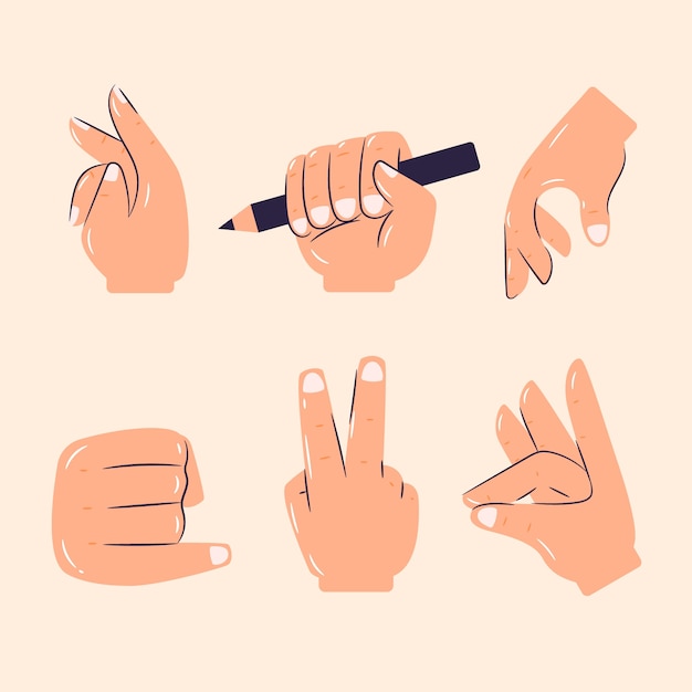 Emoji hands element set