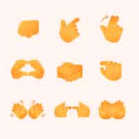 Free vector emoji hands element set