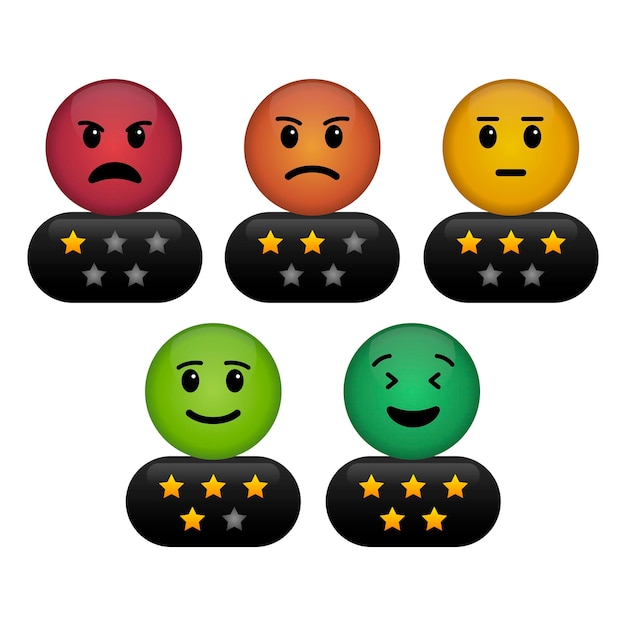 Free vector emoji ratings set gradient style