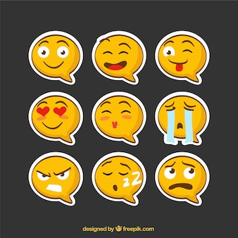 Emoji stickers speech bubble-shaped