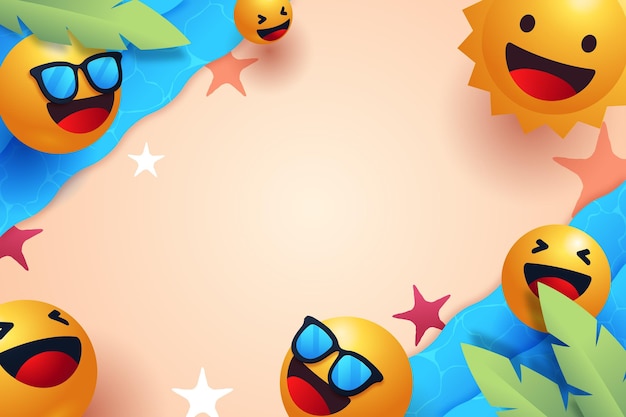 Emoji summer background