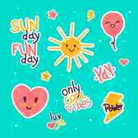 Free vector emoji and words stickers