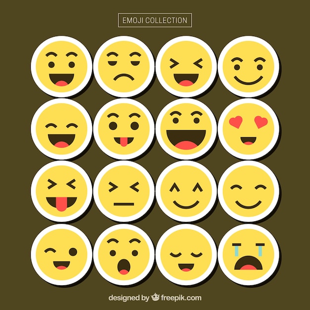 Emoticon collection with different faces