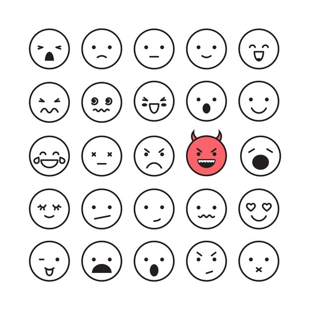 かわいいかわいい顔は顔文字を笑顔します 日本の絵文字 プレミアムベクター