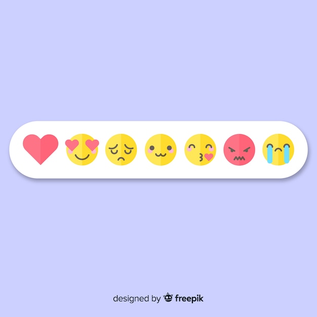 Vettore gratuito raccolta di reazioni emoticon