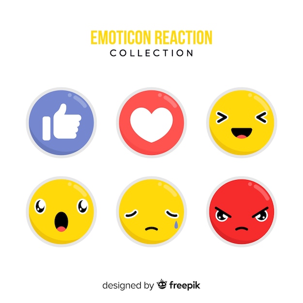 Free vector emoticon reaction collection