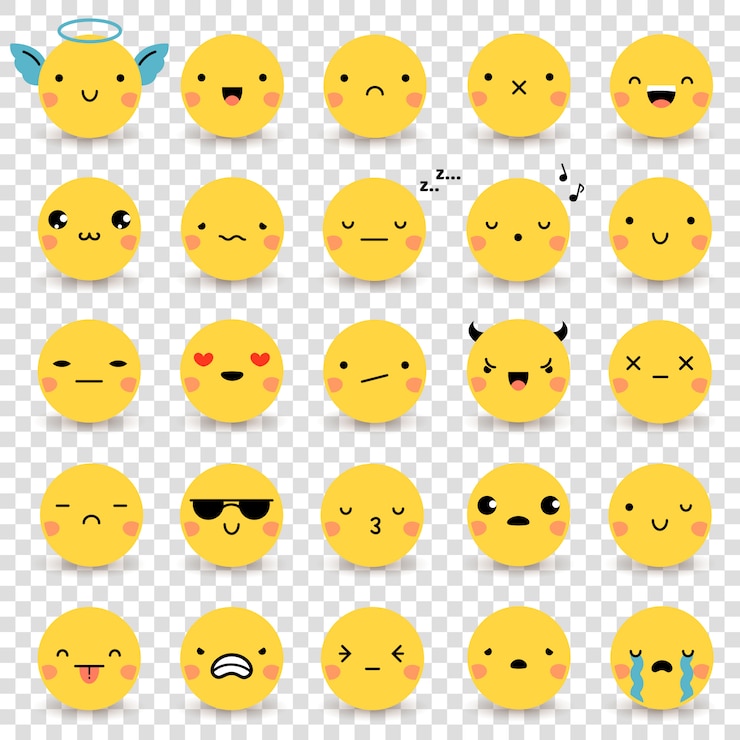 Free Vector emoticons transparent set