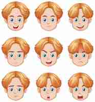 Free vector emotional expressions of puberty boy