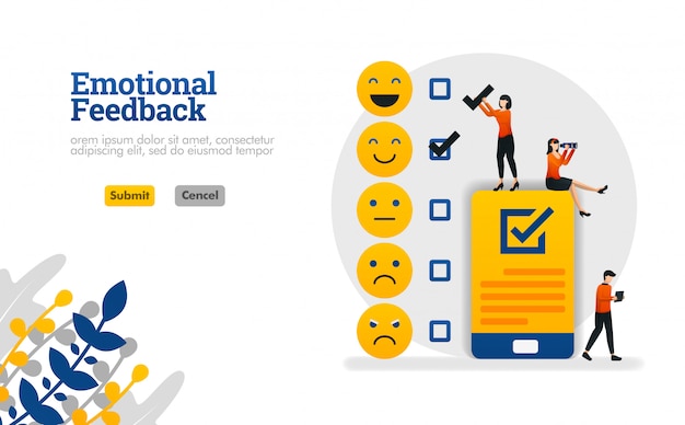 Emotional feedback with emoticons and checklists