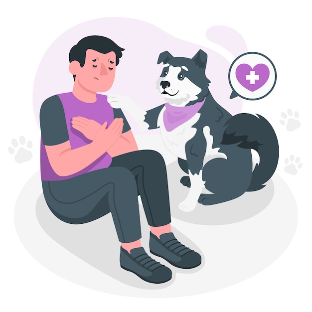 Free vector emotional support animal concept illustration