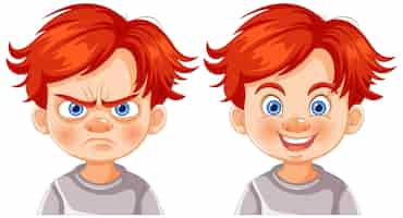 Free vector emotions expressed angry and happy faces