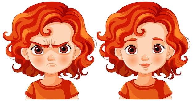 Free vector emotions expressed angry and happy faces