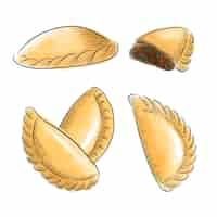 Free vector empanada collection concept