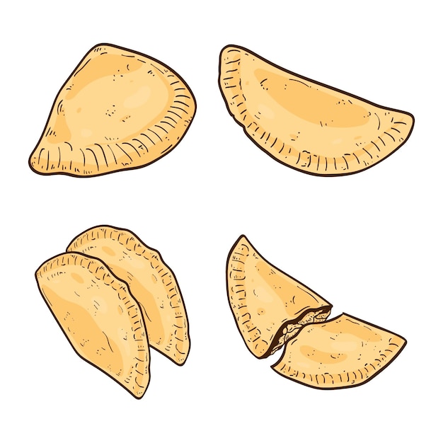 Бесплатное векторное изображение Концепция коллекции empanada