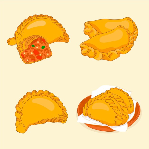 Концепция иллюстрации коллекции Empanada