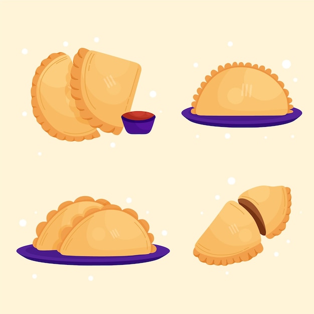 Vettore gratuito empanada set