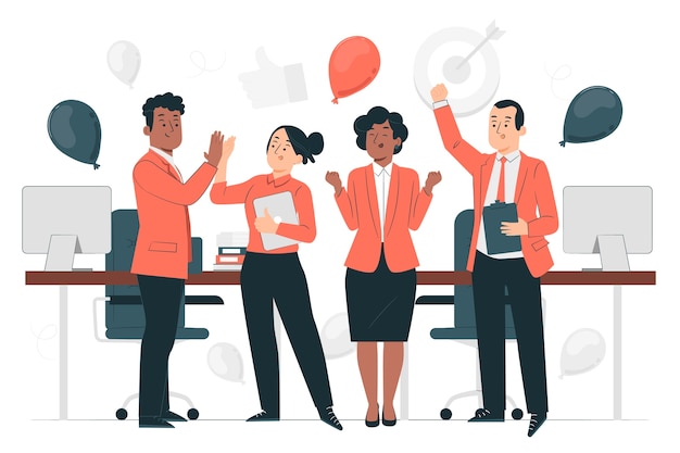 Free vector employee celebration concept illustration