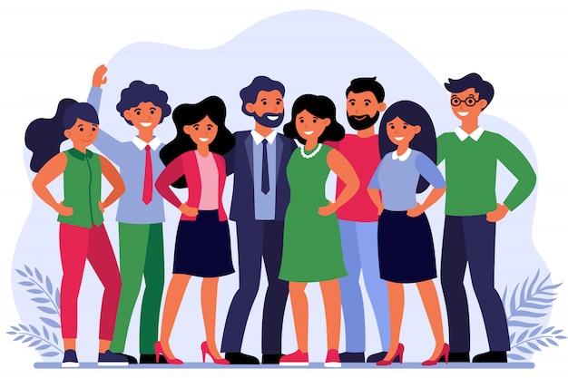 Free vector employee group portrait   illustration