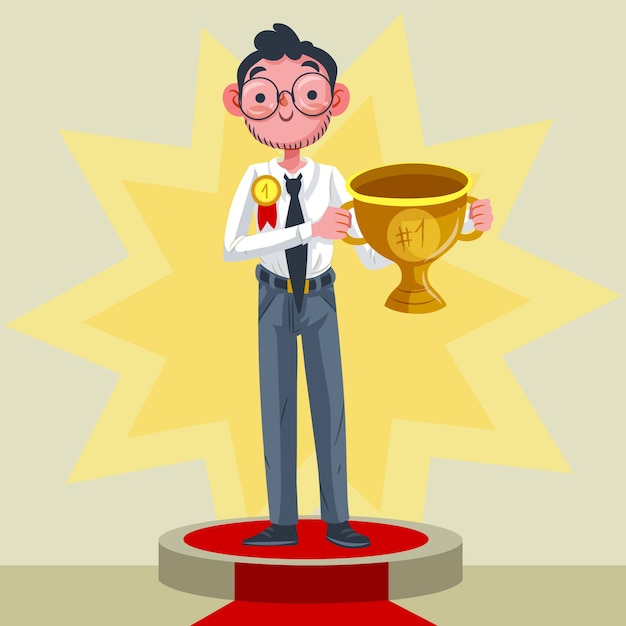 Free vector employee of the month award illustrated