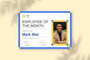 Free vector employee of the month certificate