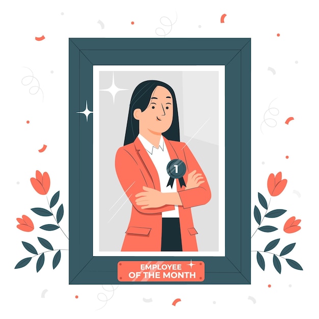 Free vector employee of the month concept illustration