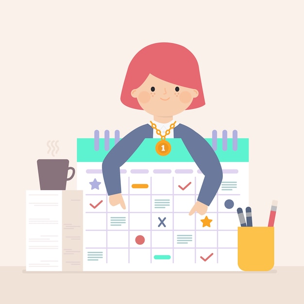 Free vector employee of the month concept with charts