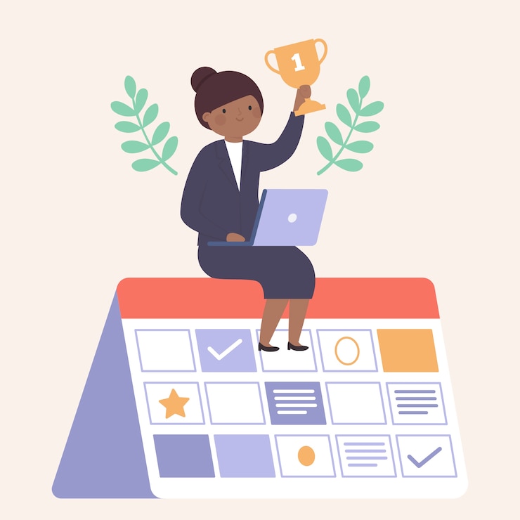 Free Vector employee of the month concept with prize