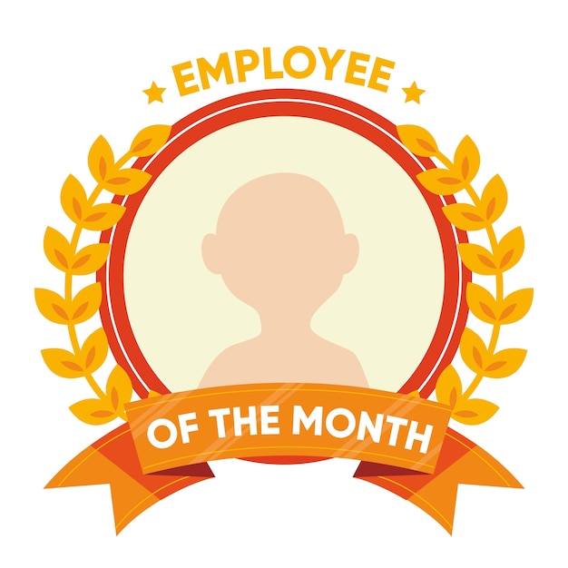 Free vector employee of the month concept with profile