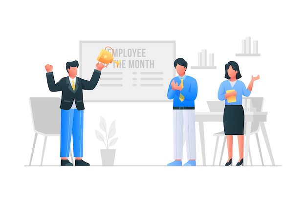 Free vector employee of the month concept