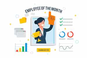 Free vector employee of the month concept