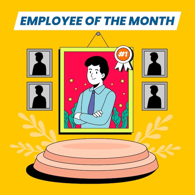 Free vector employee of the month design for illustration
