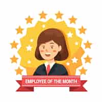 Free vector employee of the month illustrated theme