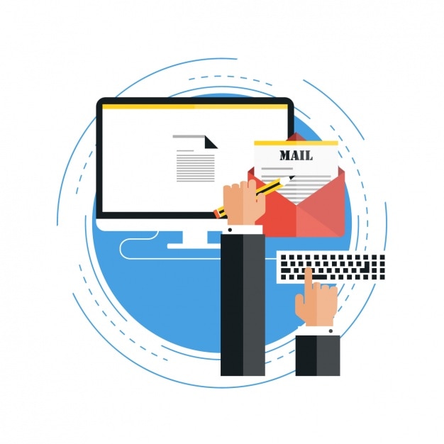 Free Vector employee working and holding an envelope
