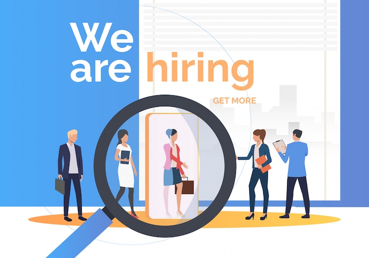 Free Vector employment agency searching for job candidates
