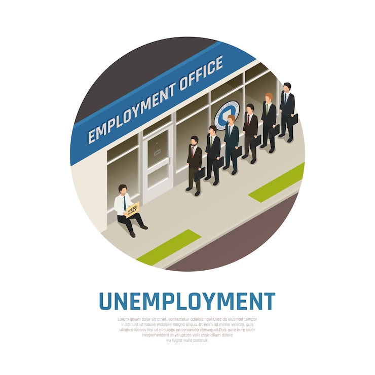 Free Vector employment office isometric composition