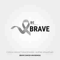 Free vector empower educate advocate brain cancer design