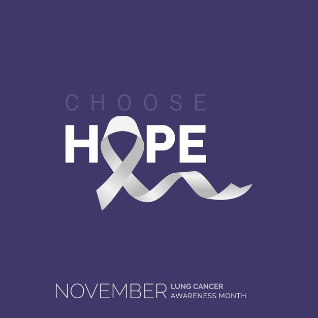 Free vector empower hope lung cancer awareness vector background