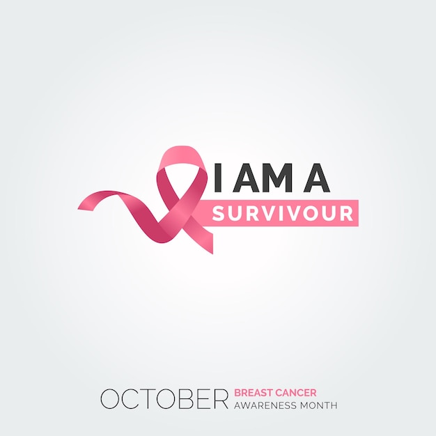 Free vector empower hope with pink art breast cancer