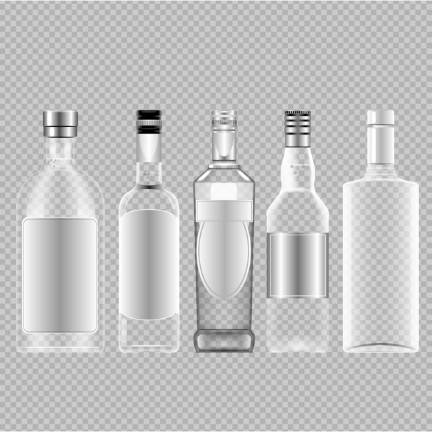 Free vector empty alcohol bottles