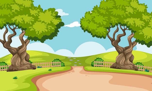 Free vector empty background nature park scenery