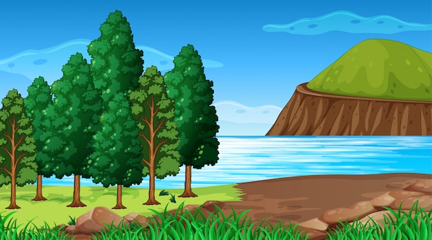 Бесплатное векторное изображение Пустой фон природа пейзаж