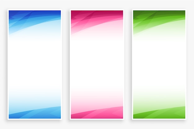 Free vector empty banner backdrop with abstract color shapes set