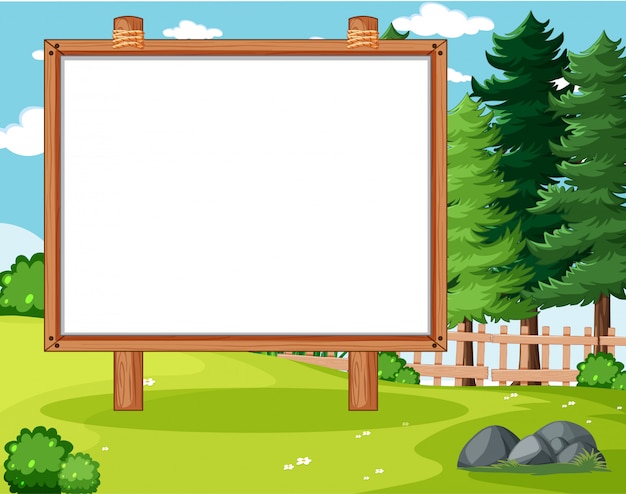 Бесплатное векторное изображение Пустой баннер в природном парке пейзаж