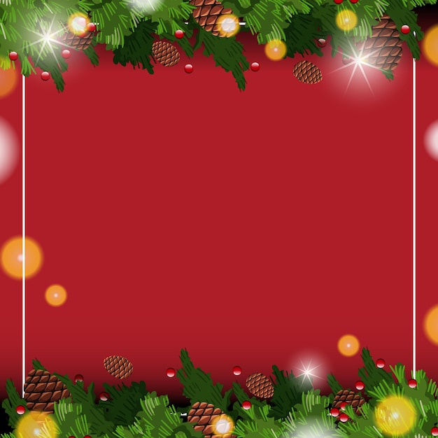 Empty banner in christmas theme with ornaments