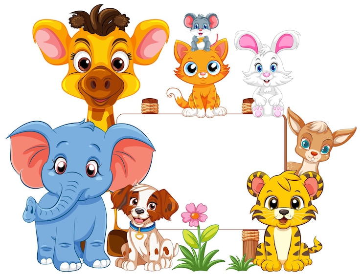 मुफ़्त वेक्टर empty banner template with wild animals