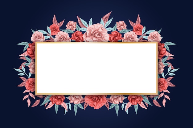 Free vector empty banner and winter flowers