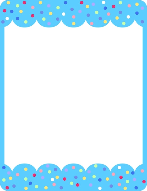 Empty blue curl frame card template